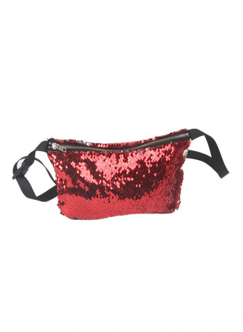 Casual Sequin Waistpack Silver/Red/Black