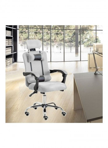 Comfortable Chair with Double Pillow Design Grey