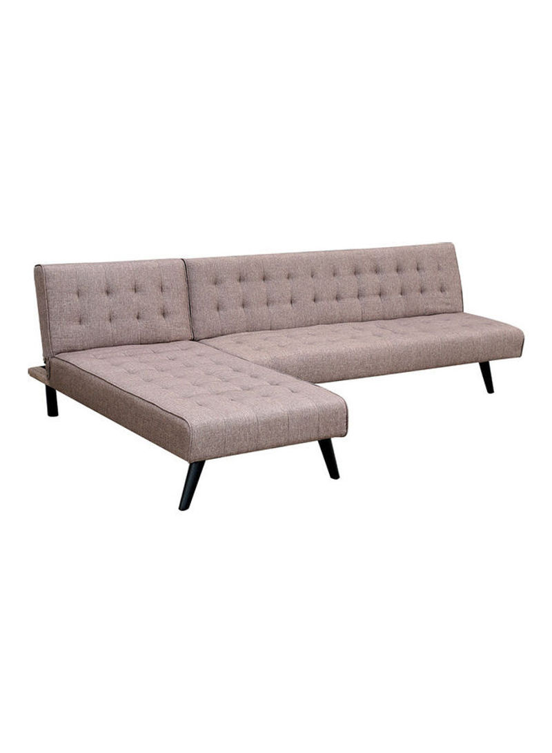 3-Seater Sofa Bed With Chaise Lounge Brown 180x78x75cm