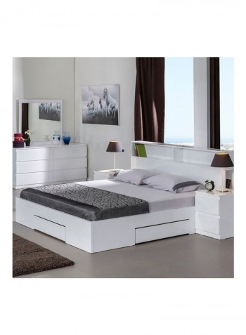 Halmstad/Oslo Queen Bed With 3-Drawers White