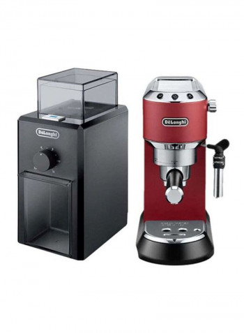 Dedica Pump Espresso With Electric Burr Grinder 1.1 l 1300 W EC685R BUNDLE Red/Black
