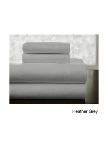 Deep Pocket Set With Oversized Flat Sheet Heather Grey California King