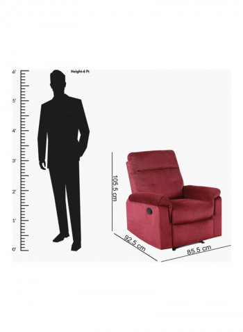 Gala 1-Seater Recliner Sofa Red