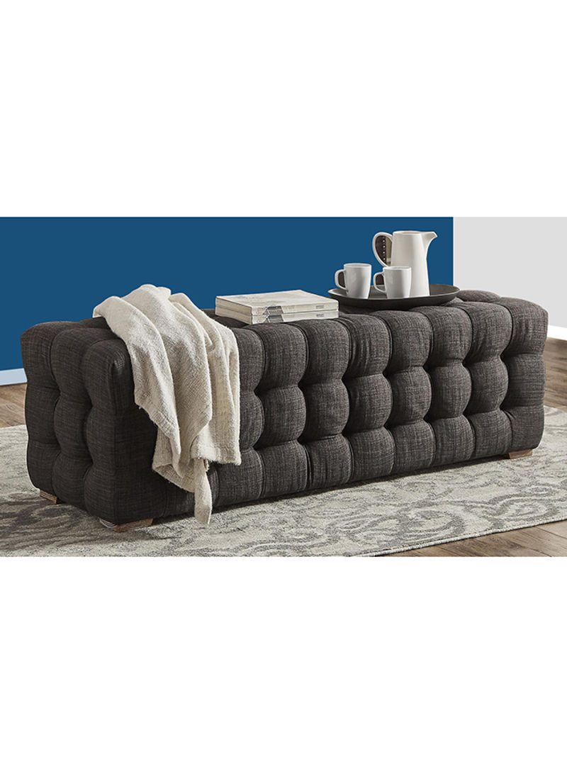 Short Tufted Ottoman Charcoal Grey 50x120x50centimeter