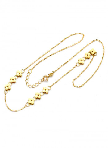 18k Gold V C Choker Adjustable Size Necklace