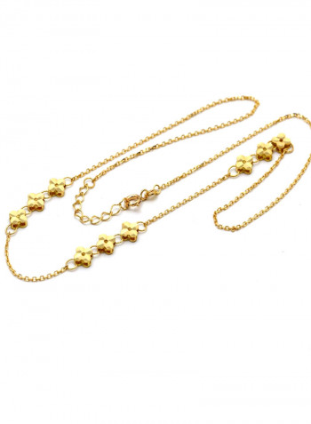 18k Gold V C Choker Adjustable Size Necklace