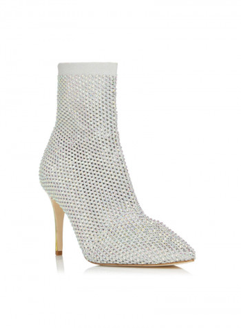 Billionaire High Heel Booties Silver