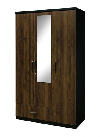 Brisbane 3-Doors And 1-Drawer Wardrobe With Mirror Brown