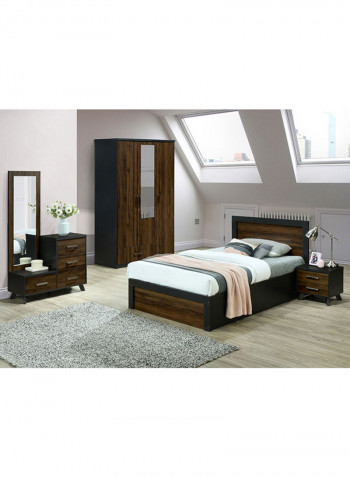 Brisbane 3-Doors And 1-Drawer Wardrobe With Mirror Brown