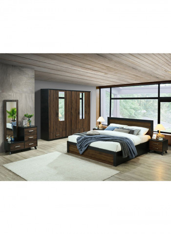 Brisbane 3-Doors And 1-Drawer Wardrobe With Mirror Brown