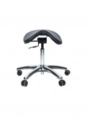Multifunctional Saddle Chair Black/Silver