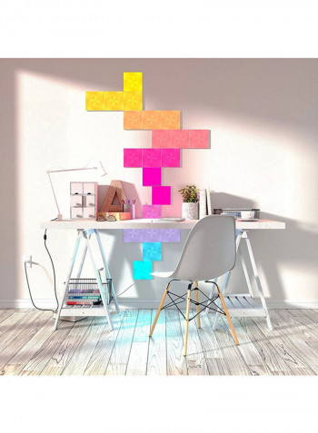 Pack Of 9 Canvas Square Expansion Touch And Rhythm Sensitive LED Light Panels Multicolour