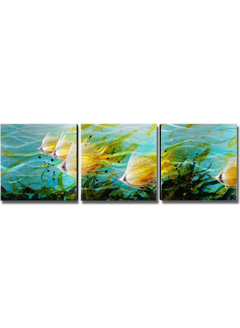 3-Piece Fish Decorative MDF Wall Art Multicolour