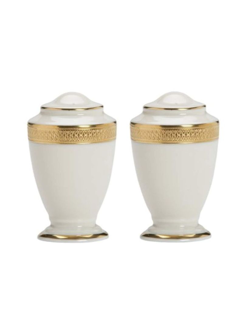 Salt And Pepper Mill Set White/Gold 3.5inch