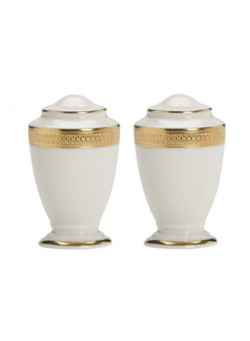 Salt And Pepper Mill Set White/Gold 3.5inch