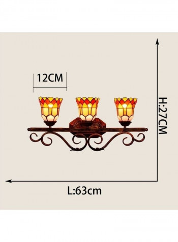 Retro Three Heads Safflower Wall Lamp Multicolour