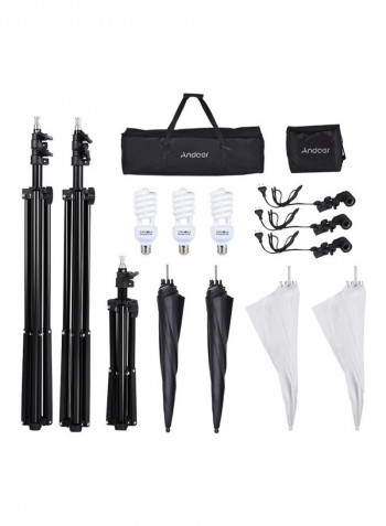 15-Piece Photo Studio Lighting Kit Black/White