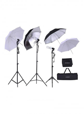 15-Piece Photo Studio Lighting Kit Black/White