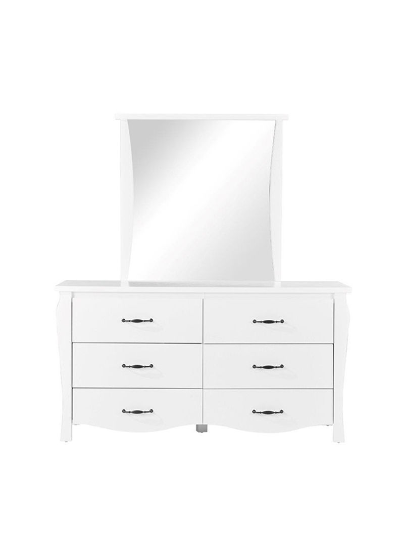 Zenaida Dresser With Mirror White 85x50x82.5cm