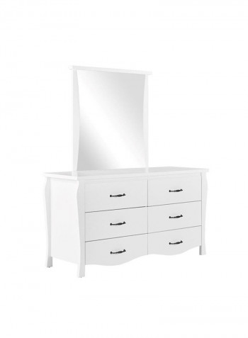 Zenaida Dresser With Mirror White 85x50x82.5cm