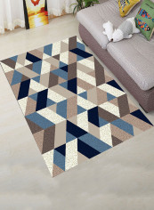 Simple Geometric Pattern Washable Floor Mat Multicolour 140x200centimeter