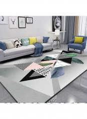 Geometric Print Durable Carpet Multicolour 140x200centimeter