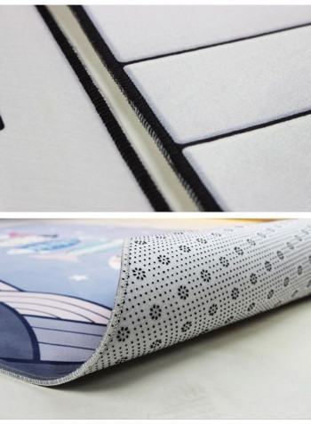 1-Piece Antislip Simple Patterned Floor Mat Black/White 140x200cm