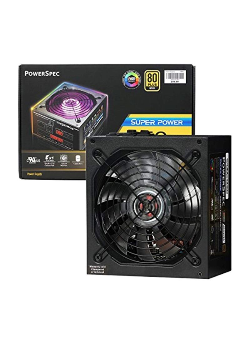 ATX Power Supply Unit With RGB Lighting Fan And Active PFC Black