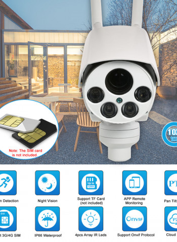 1080P HD 4G Wireless 5-50mm Auto Focus Lens PTZ Network IR-Cut Night Vision IP CCTV Camera With TF Card Slot And SIM Card Slot