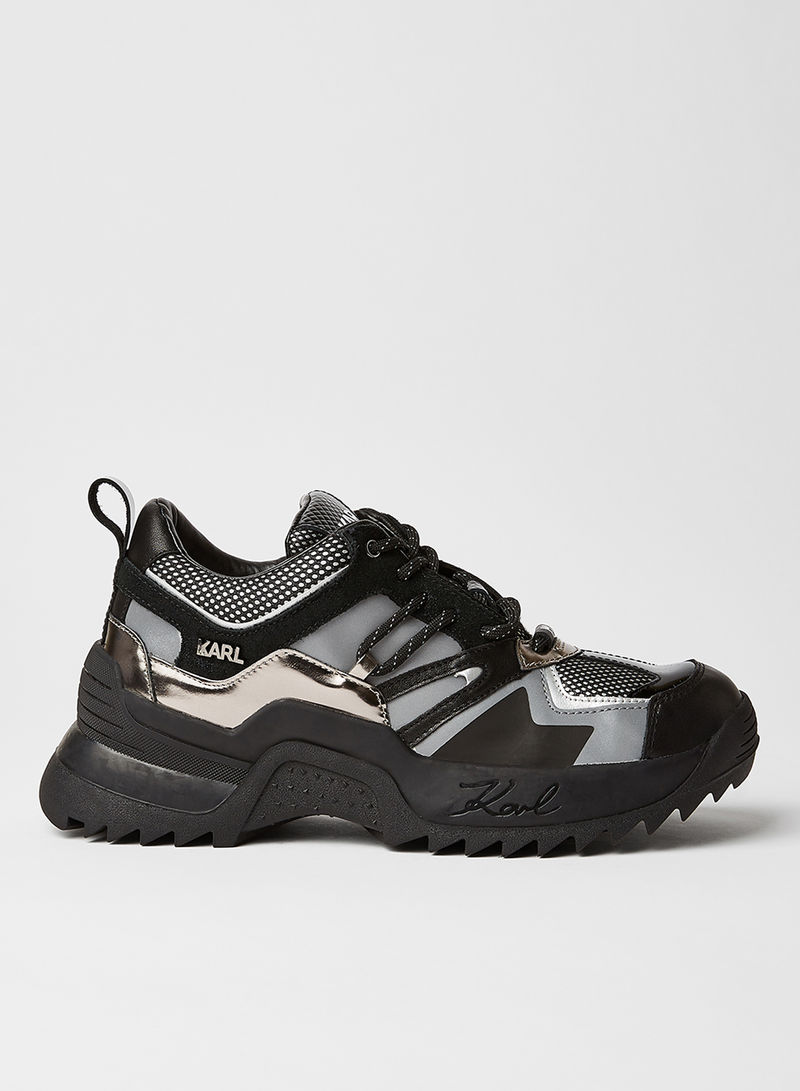 3D Karl Detailed Low Top Sneaker Black/Silver