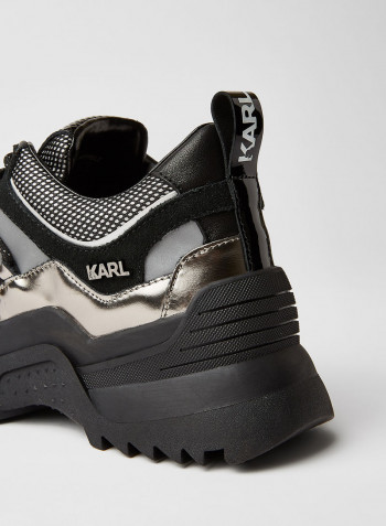 3D Karl Detailed Low Top Sneaker Black/Silver