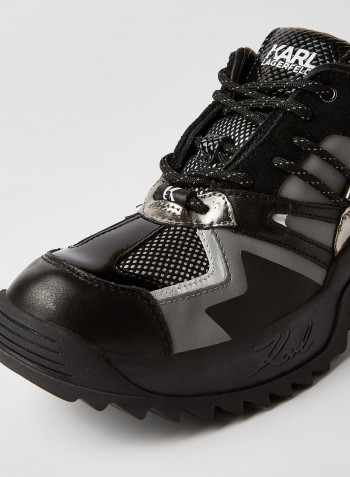 3D Karl Detailed Low Top Sneaker Black/Silver