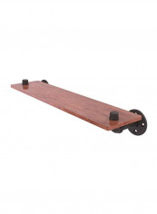 Pipeline Collection Ironwood Wood Shelf Black 22inch