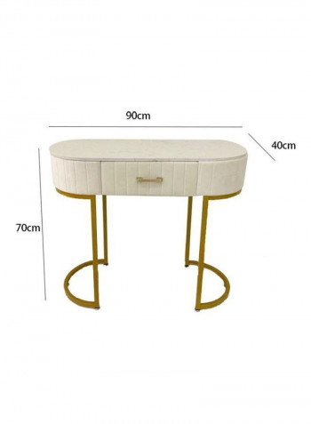 Dressing Table Beige/Gold 90x40x70cm
