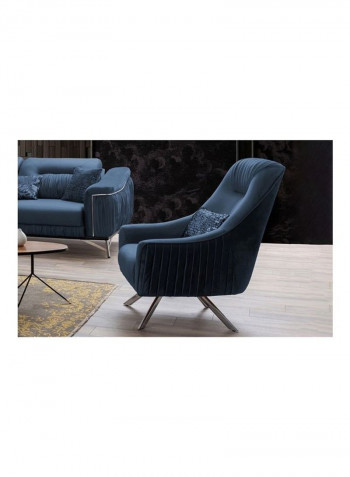 Evelyn Sofa With 1-Cushion Blue 85x100x75cm