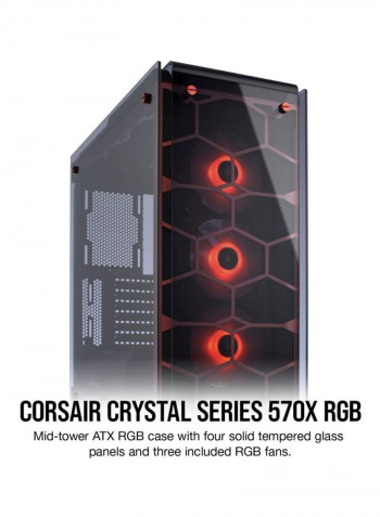 Crystal 570X Rgb Tempered Glass, Premium Atx Mid Tower Case, Red - Cc-9011111-Ww