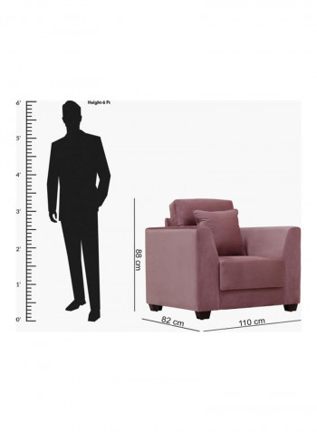 Wedge Single Seater Sofa With Cushion Pink 88x110x82cm