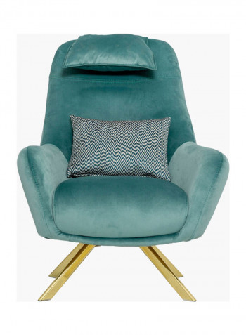 1-Seater Sofa With Printed Cushion Green 100 x 80cm