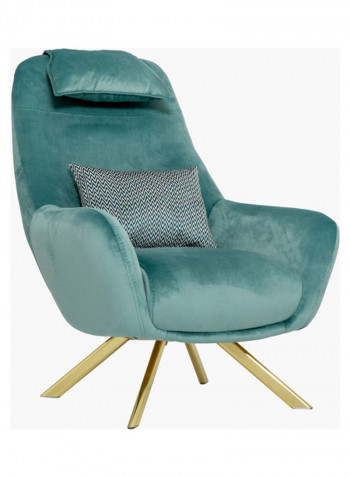 1-Seater Sofa With Printed Cushion Green 100 x 80cm