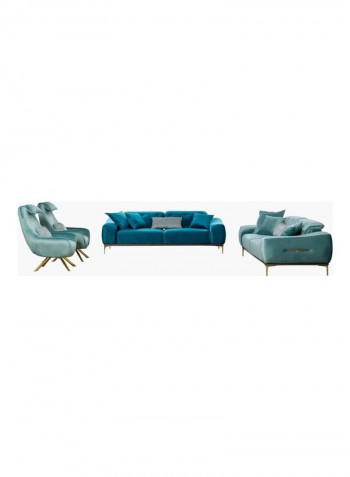 1-Seater Sofa With Printed Cushion Green 100 x 80cm