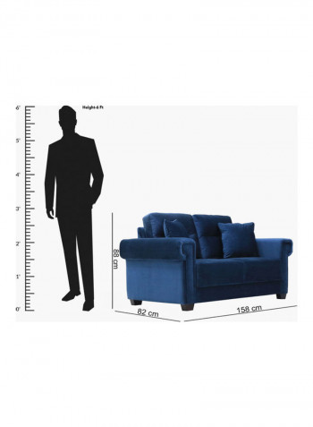Glory Single Seater Sofa With Cushion Blue 88x110x82cm