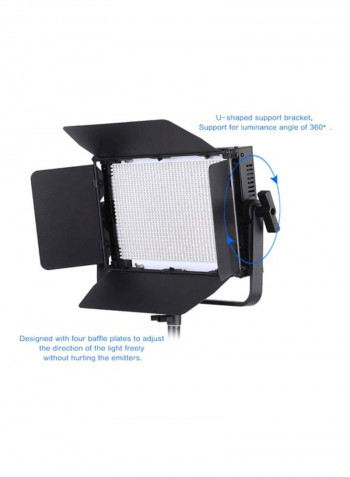 Adjustable Brightness 1040Pcs Led Beads Cri 95+ 3840Lm 3200K-5600K Dmx512 Video Studio Photography Light Lamp For Canon Nikon Sony Camera Camcorder 43x10x30cm White/Black