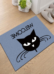 Cartoon Cat Letter Pattern Door Mat Multicolour 140x200(WxL)cmcentimeter