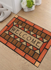 Vintage Style Soft Doormat Orange/Brown 140x200centimeter