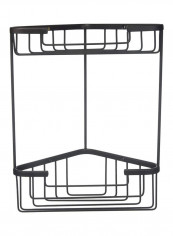Double Corner Shower Basket Black 9.7x1.7x6.2inch