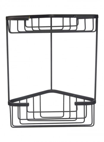 Double Corner Shower Basket Black 9.7x1.7x6.2inch