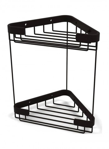 Double Corner Shower Basket Black 9.7x1.7x6.2inch