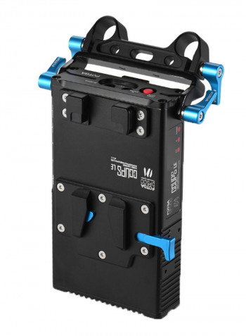7-Piece 2-In-1 V-Mount Battery Plate Adapter Charger Set Black/Blue/Silver