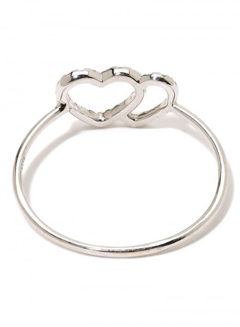 18K White Gold Heart Design Diamond Ring
