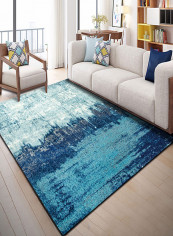 Abstract Art Pattern Anti-Slip Carpet Blue 140x200centimeter